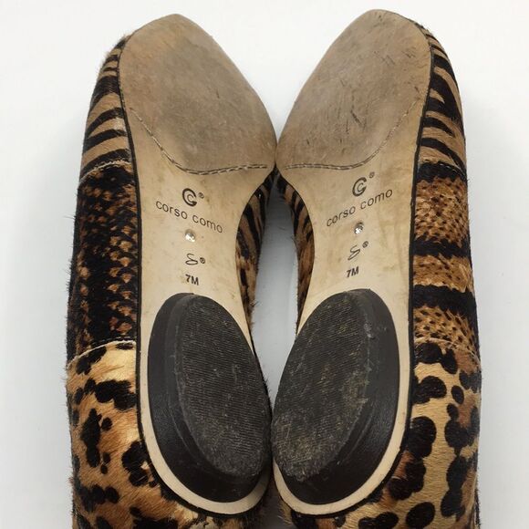Corso Como Animal Print Pony Hair Hair on Hide Pointy Ballet Flats Size 7M - Picture 13 of 16